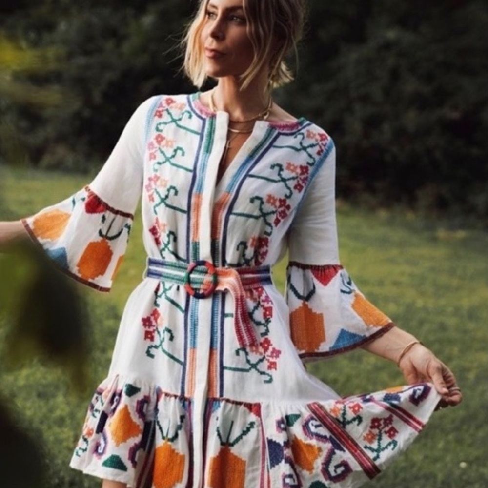 FARM Rio Jimena Embroidered Mini Dress Large NWOT - Picture 4 of 16